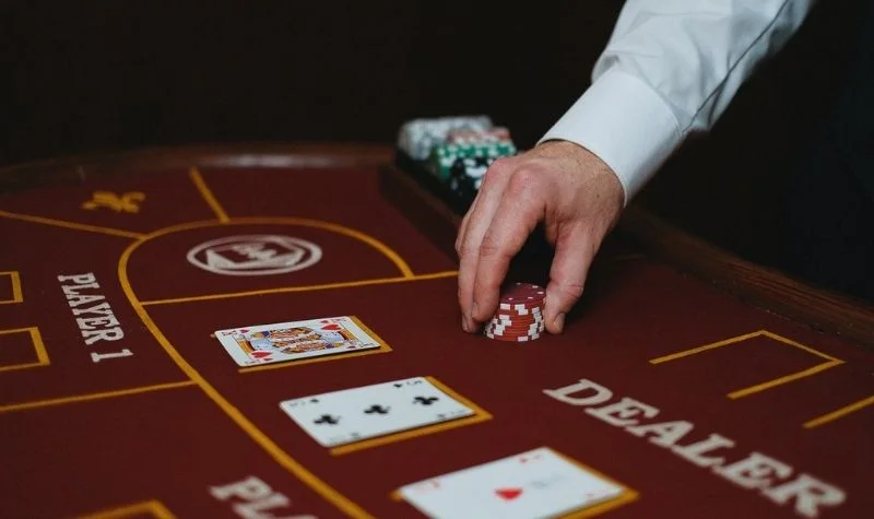 Mesa de casino de blackjack